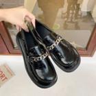 Round-toe Chain Loafers