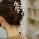Faux Pearl Butterfly Hair Claw
