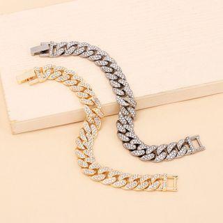 Rhinestone Chunky Chain Alloy Bracelet