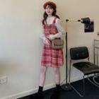 Retro Plaid Sling Dress