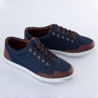 Faux-leather Trim Sneakers