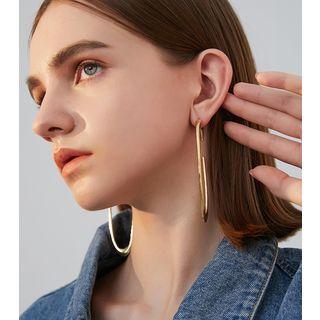 Cut-out Geometry Drop Earring 1 Pair - 925 Silver - Gold - One Size