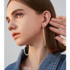 Cut-out Geometry Drop Earring 1 Pair - 925 Silver - Gold - One Size