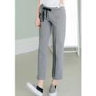 Drawstring-waist Seam-front Pants