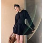 Plain Mini A-line Hoodie Dress