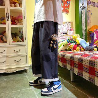 Milk Cow Print Straight-leg Pants