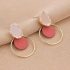 Geometric Hoop Earring Qr-383 - 1 Pr - Gold - One Size