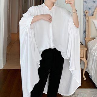 3/4-sleeve High-low Shirt