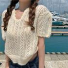 V-neck Cutout Cropped Top