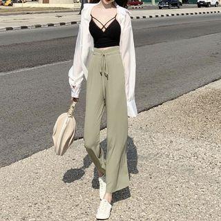 Blouse / Strappy Camisole / Wide Leg Pants