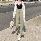 Blouse / Strappy Camisole / Wide Leg Pants