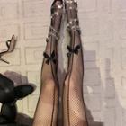 Bow-accent Fishnet Tights