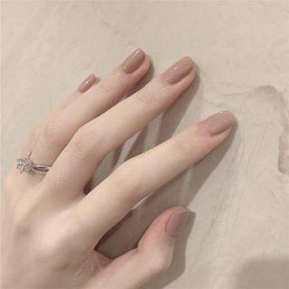 Plain Faux Nail Tips 354 - Light Khaki - One Size