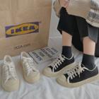 Fringed Trim Corduroy Sneakers