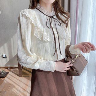 Lace Trim Lace Blouse