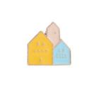 House Alloy Brooch 1 Pc - 01 - 10776 - Yellow & Blue & Pink - One Size