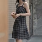Square Neck Gingham Strappy Dress