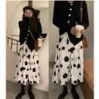 Asymmetrical Wide Long-sleeve Sweater 2-piece Set