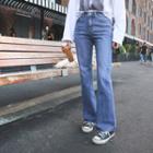 Mid-rise Washed Boot-cut Jeans