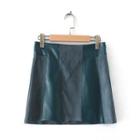 Faux Suede Panel Mini Skirt