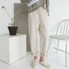 Drawcord Baggy-fit Pants Beige - One Size
