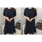 Mock Tow-piece Ruffle-hem Dress