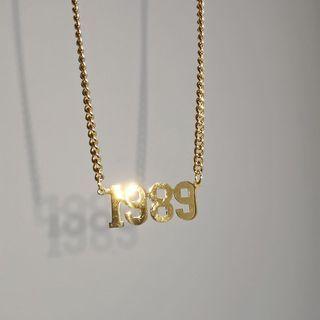 Stainless Steel Numerical Pendant Choker