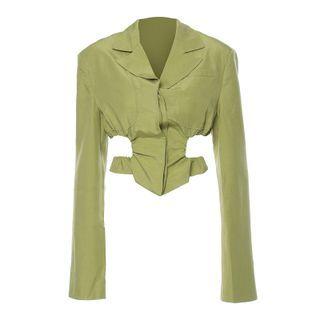 Cut-out Single-breasted Cropped Blazer