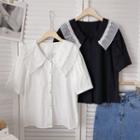 Short-sleeve Single-breasted Blouse