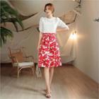 Tall Size Floral Print Skirt