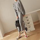 Wide-leg Cropped Knit Pants