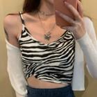 Zebra Camisole Top As Shown In Figure - One Size