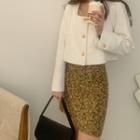 Zip-up Floral Print Mini Skirt