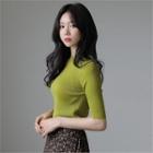 Short-sleeve Knit Top In 11 Colors