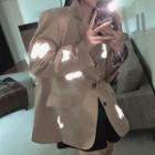 Reflective Butterfly Print Single-breasted Blazer