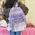 Mesh Panel Drawstring Backpack / Badge / Bag Charm / Set