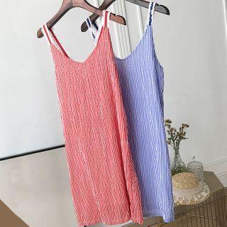 Striped Spaghetti Strap Shift Dress