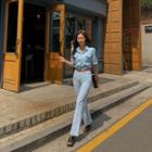 Washed Denim Shirt & Straight Jeans Set