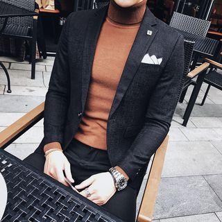 Printed Single-button Blazer