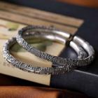 925 Sterling Silver Embossed Open Bangle