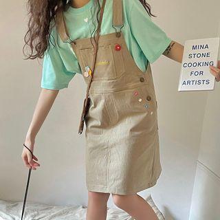 Flower Detail Overall Dress