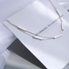 925 Sterling Silver Tube Accent Necklace Silver - One Size