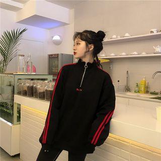 Half-zip Striped Sweatshirt