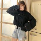 Chinese Character Mock Two-piece Hoodie