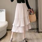 Tiered Chiffon A-line Midi Skirt