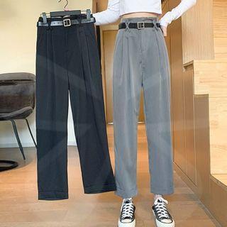 High-waist Cropped Straight Leg Dress Pants