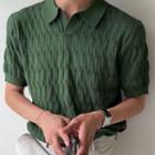 Short-sleeve Twist Knit Polo Shirt