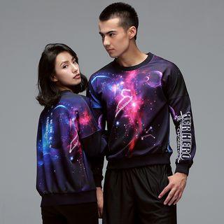 Couple Matching Galaxy Print Pullover