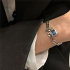 Faux Crystal Pendant Sterling Silver Bracelet Bracelet - Silver - One Size