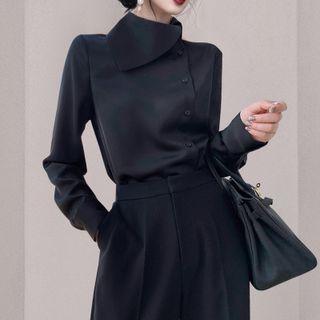 Asymmetrical Turtleneck Blouse / Dress Pants
